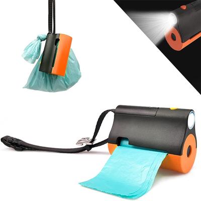 China Stocked Dog Poop Bags Dispenser With LED Flashlight For Leash Pet Waste Bag Holder With Torch For Lead 3 In 1 Dual Color LED Case for sale