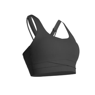 China Factory Sale Breathable Lunar Blue Yoga Strepless Bra Ladies Sports Bras Fitness and Yoga Wear Women Cross Back Suit for sale