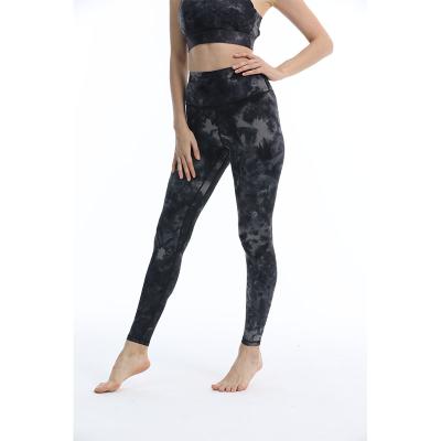 China 2021new Breathable Lunar Blue Women Gym Wear Seamless Women Yoga Suit Yoga Fit Leggings Dyed Tie-Dye Tght Pants for sale