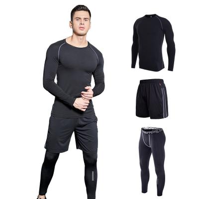 China Breathable Lunar Blue Outdoor Sportswear Yoga Men Long Sleeve Workout Clothes Sets for sale