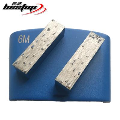 China For Concrete Floor Grinding HTC Two Bars Diamond Grinding Shoe For Concrete Terrazo Floor for sale