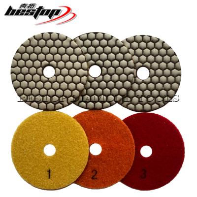 China High Performance Step Diamond Dry Polishing Pads for Marble and Granite 3 by 4 Inch for sale