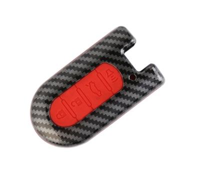 China The other applicable to double layer baoteng carbon fiber pattern silicone key bag automatic key cover button key chain for sale