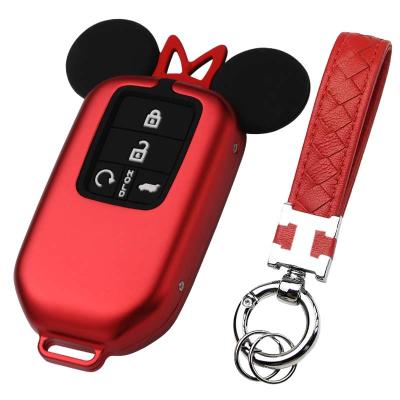 China Business Waterproof Cute Female Mickey PU Car Key Shell For Honda Civic XRV Accord Crown Road CRV Xiangyu Key Protective Shell for sale