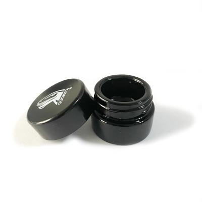 China Wholesale 5ml Cosmetic Glass Container Black Jar With Classic Screw Cap Lid for sale