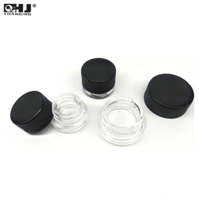 China Eco-friendly Glass Concentrate 5ml 9ml Clear Thick Wall Glass Jars With Childproof Capable Caps for sale