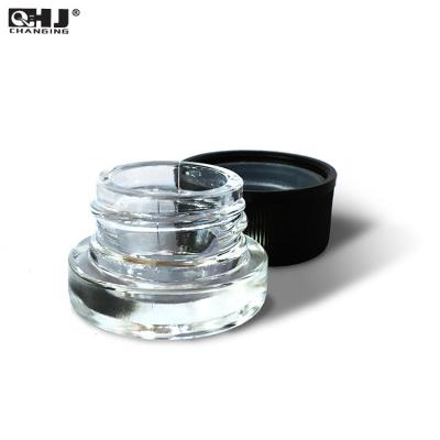 China Custom Eco-Friendly Low Profile 5ml 9ml Thick Bottom Glass Concentrate Jars Small Container For Medical CBD Wax Oil Oils for sale