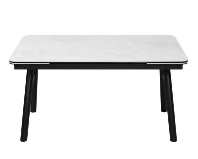 China 1400mm Length Ceramic Top Extendable Dining Table With Iron Base for sale