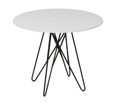 Chine Table à manger ceramique ronde de 900 mm de diamètre avec une base en fer et un type fixe à vendre