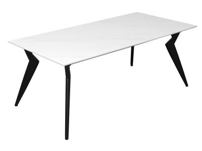 China 1800*900mm Ceramic Dining Table With Fixed Type And  Special Black  Base for sale