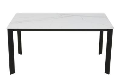 Chine Table à manger en céramique de 1500*850 mm avec base métallique noire de type fixe à vendre