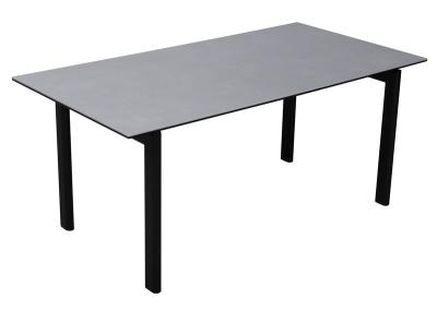 China 1650*850mm Ceramic Finished Dining Table With Fixed Type Black Oval Metal  Leg for sale