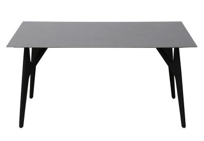 China 1500*850mm Ceramic Material Dining Table With Fixed Type Black Special Metal  Leg for sale