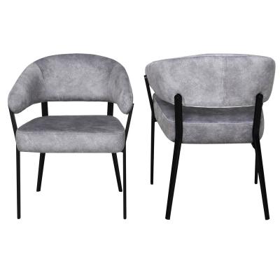 China Modern Design Grey Upholstered Arm Chair With Accent Appearance And Low Back Dc-7553 for sale