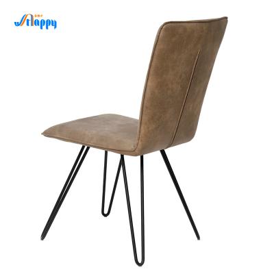 China Lightweight PU Brown Leather Dining Chairs Modern Type For Home Use Dc-7503 for sale