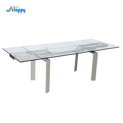 China Mesa de comedor de vidrio de diseño contemporáneo con tamaño personalizable DT-31120 en venta