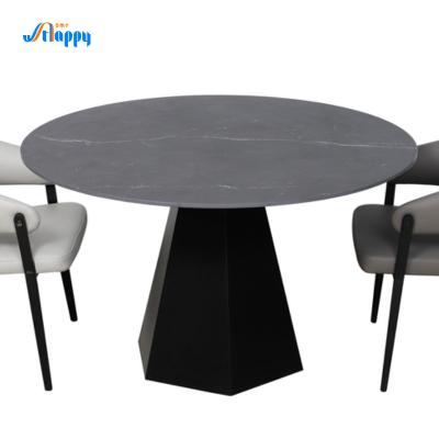 China Corrosion Resistance Black Round Dining Table With Contemporary Type DT-1022 for sale