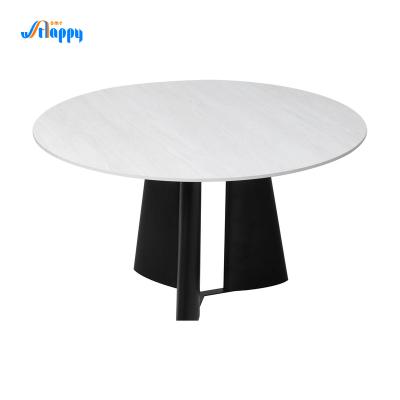 China Diameter 1200mm Moderne ronde eettafel Contemporary Design Met ijzeren basis DT-1021 Te koop