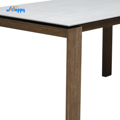 China 1500mm Modern Ceramic Top Dining Table Corrosion Resistance For Indoor Use DT-1009-150 for sale