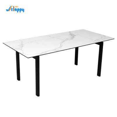 China 850mm Fixed Type Contemporary Ceramic Dining Tables Modern Design Knock Down Furniture DT-996 for sale