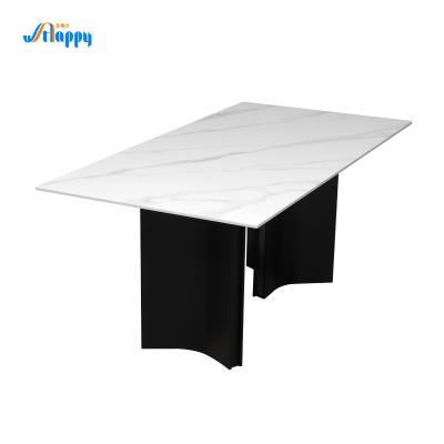 China 1800 mm de diseño moderno cerámica de la mesa de comedor DT-1019 con embalaje plano en venta