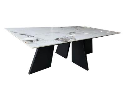 China 3000mm Contemporary Ceramic Top Dining Table DT-1029 Customized Knock Down Furniture for sale