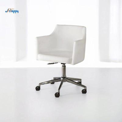 Chine Modern Upholstered Swivel Task Chair with Flared Arms for Home Office in White à vendre