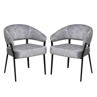 China Sillón moderno con espalda baja gris con acento elegante modelo DC-7553 en venta