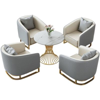 China Extendable Extendable Nordic Luxury Hotel Negotiation Table and Chair Combination Sales Office Office Office Reception Furniture sofa table set for sale