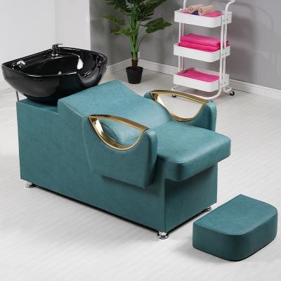 China Modern Modern Salon shampoo bed Ceramic basin hair salon hair lounge chair Shampoo bed Other furniture for sale