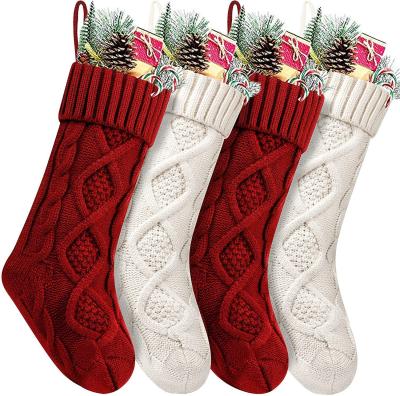 China Christamas Christmas Home Decoration Gift Bag Hot Sale Stockings Knitted Gift Bag Home Decoration Woolen Stockings for Santa Party for sale