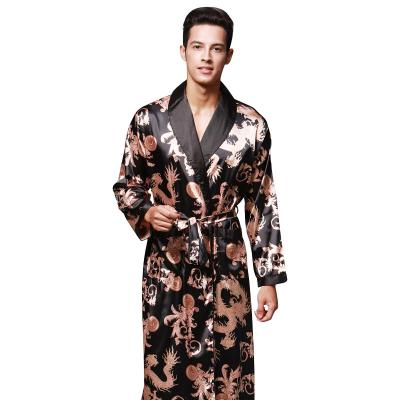 China QUICK DRYING Bathrobes spring and nightgown men's long sleeve silk summer long home use pajamas for sale