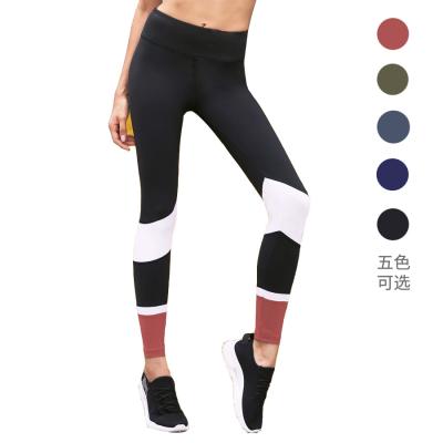 China Breathable Yoga Butt Lift Fashion Color Fitness Gym Pants Women High Waist Sweat-Wicking Splice Running Gaiters for sale