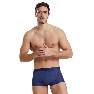 China Men's Breathable Fashion Wholesale Silk Mid Waist Boxer Double Sided Knitted Plus Size Briefs for sale