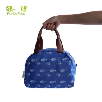 China Waterproof Fondofold In Running Blue Fish Insulated Reusable Lunch Cooler Bag With Cooler for sale