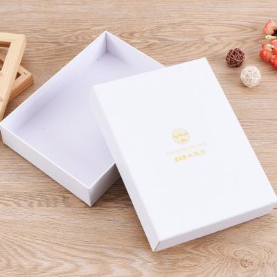 China 2 Pieces Handmade Rigid Lid Off White Cardboard Gift Box Packaging for sale