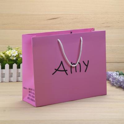 China 2019 Recyclable Wholesale Luxury Pink Shopping Paper Bag Price With Custom Printed Logo for sale