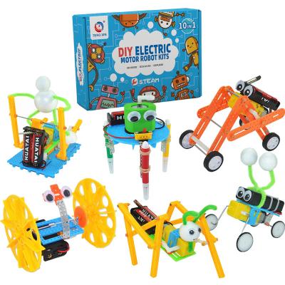 China STEM 10 in 1 robot toys building science experiment robot kit educational toys 36*25.2*10cm for sale