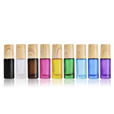 China Minisize Cosmetic Package 5ml Cosmetic Empty Portable Frosted Glass Roll On Essential Oil Bottle for sale