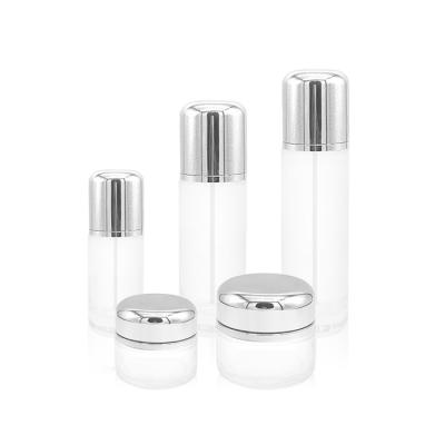 China Factory Wholesale Cosmetic Hot Sale Customizable Clear Glass Lotion Bottle Cream Jar Set 40ml 100ml 120ml 30g 50g for sale