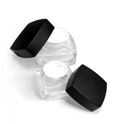 China Cosmetic Set 40ml 100ml 120ml 20g 50g Hot Selling Customizable Square Clear Lotion Spray Bottle Cream Jar With Black Cap for sale