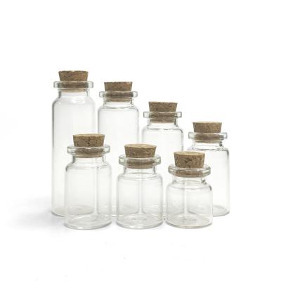 China Hot Sale Empty Food Cork Bottle 3ml 4ml 5ml 6ml 7ml 8ml 10ml 15ml Vial Wish Glass Bottle Drift Bottle Small Mini for sale