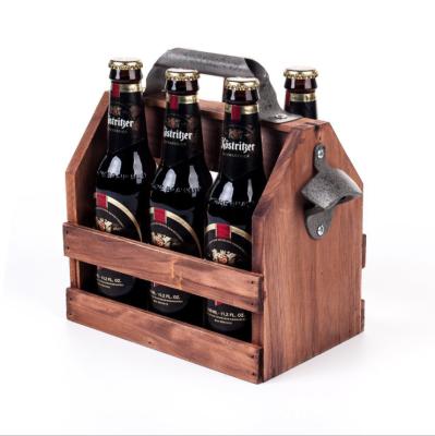 China Other Creative Wooden Beer Rack With Wooden Bottle Opener Storage Rack for sale