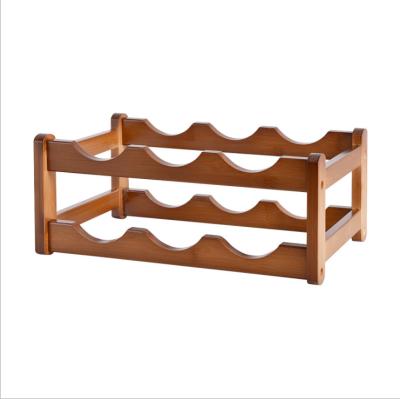 China Detachable Cover Household Wine Display Rack Living Room Wine Desktop Small Solid Wood Light Luxury Rack for sale