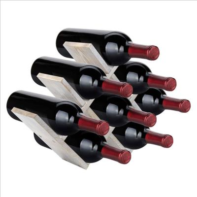 China Other Simple Solid Small Wine Rack Zen Fancy Display Rack Rhombus Red Wine Rack for sale