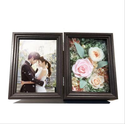 China New classic/postmodern modern home decoration photo for table display with Rose MDF preserved fresh flower frame shadow box for sale