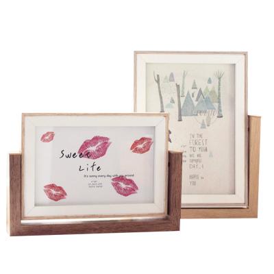 China Modern Originality Home Decoration Bilateral Turn Wooden Cute Photo Picture Frame Wholesale Picture Frame for sale