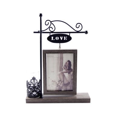 China New Products Decorative Creative Sublimation Photo Frame Rotating MDF Photo Frame With Hydroponics Pot for sale