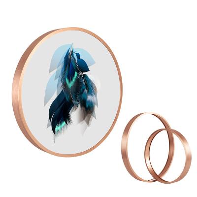 China Wholesale Home Painting High Quality Circular Decoration Picture Artwork Metal Round Aluminum Photo Frame for sale