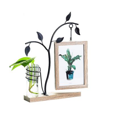 China Decorative Iron Art Photo Frame Set Ins Photo Frame United Bilateral Frame Living Room Photo Picture Hydroponic Photo Frame for sale